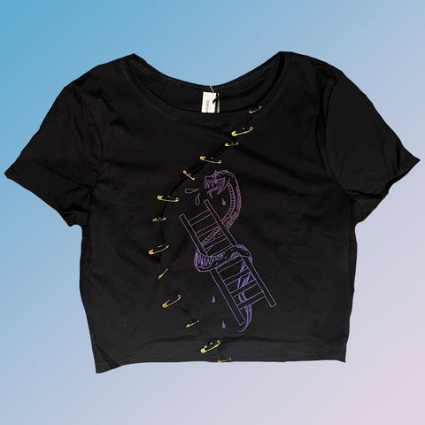 ** Snaking Pinned Snakes & Ladders Crop Top (XS-S)