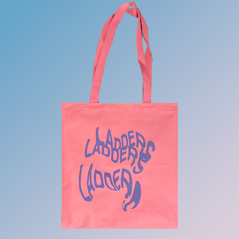 * Light Pink Tote With Lavender Warped Logo